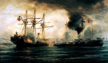 Naufrage de l’Esmeralda lors de la bataille d’Iquique Batailles navale Peinture à l'huile